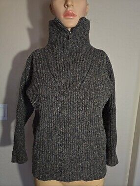 Filson Women’s Gray Ribbed Zip-Neck Sweater Size S
